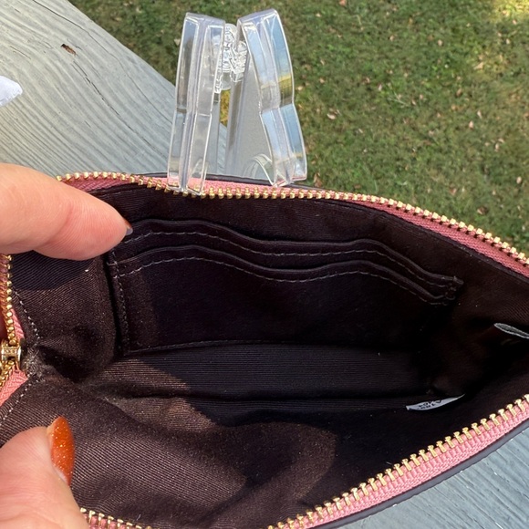 Coach Pink Crossgrain Leather Laser Cut Wristlet (EUC) - Picture 11 of 13